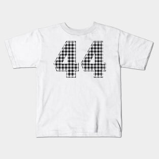 Plaid Number - 44 - Dark Kids T-Shirt